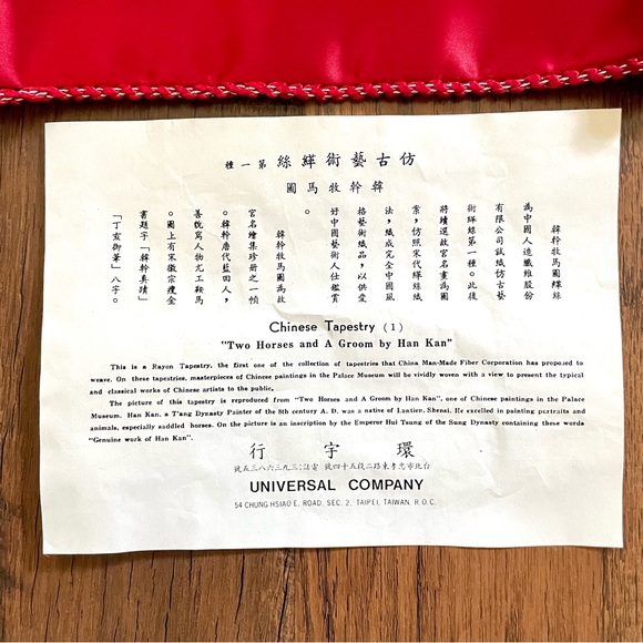 Set of 2 vintage rayon tapestry pillow shams, from Taiwan - NWOT - Picture 7 of 15